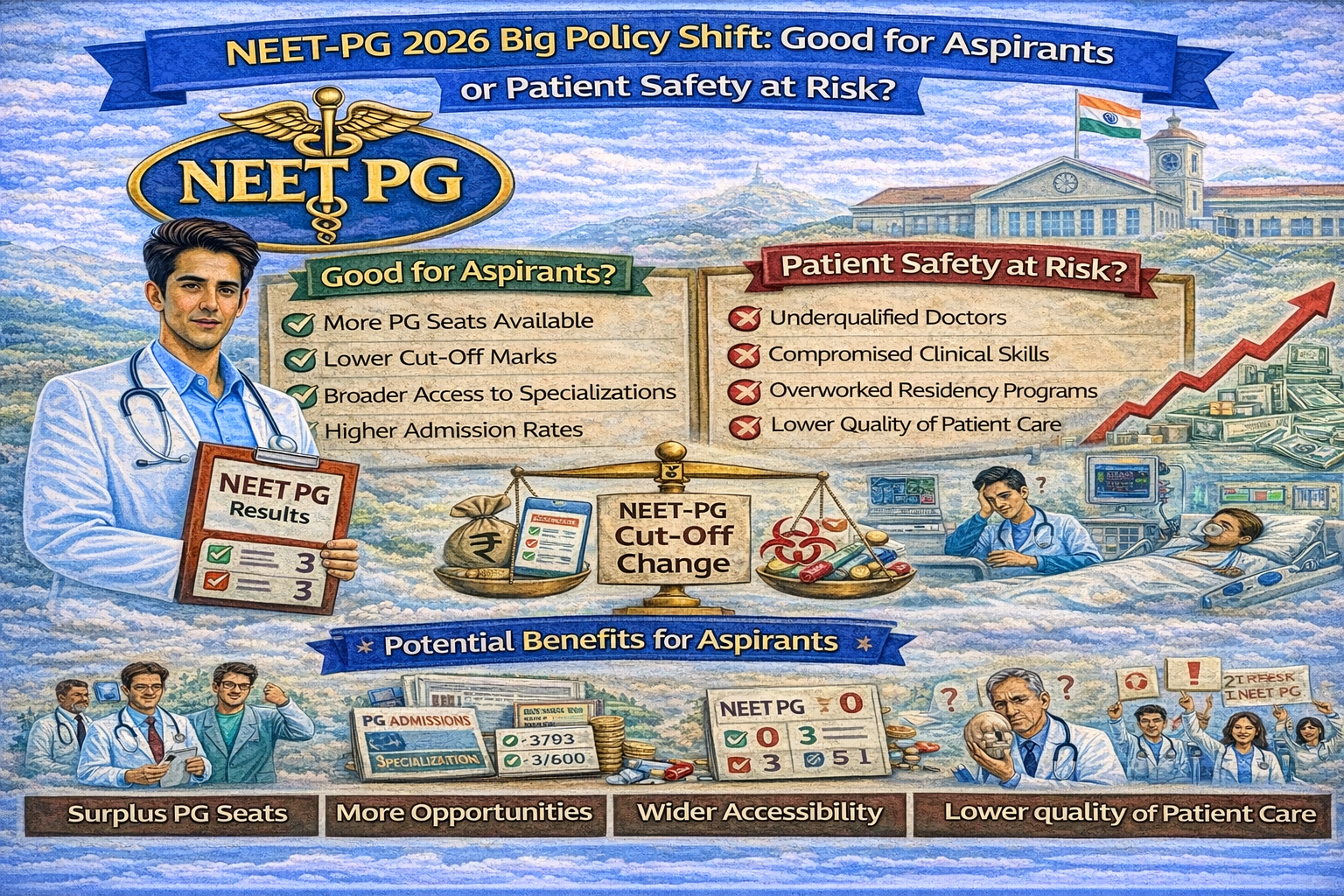 NEET-PG 2026 Big Policy Shift: Benefits for Aspirants or Risk to Patient Safety?